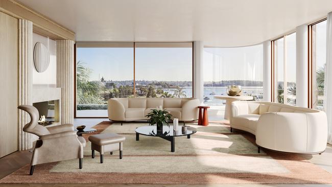 An artist’s impression of the view from 29 Billyard Ave, Elizabeth Bay.