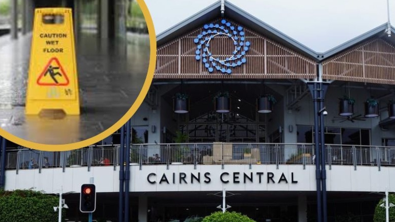Man struck by wet floor sign in Cairns Central bashing robbery by pack of teens