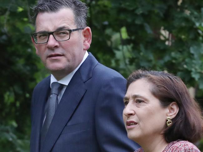 MELBOURNE, AUSTRALIA - NewsWire Photos, FEBRUARY 07, 2023:  Victorian Premier Daniel Andrews holds a press conference on the first day of Parliament in Melbourne with Lily D'Ambrosio the Minister for Climate Action. Picture: NCA NewsWire / David Crosling