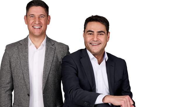 Fiveaa's David Penberthy, right, and Will Goodings are in an AM breakfast battle with ABC Adelaide's Sonya Feldhoff and Jules Schiller. Picture: FIVEaa