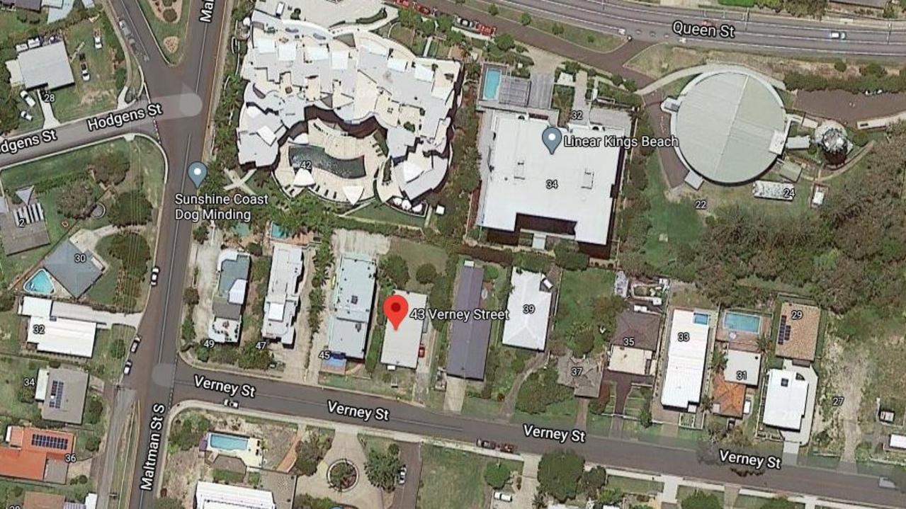 NEW DEVELOPMENT: A Google Maps satellite image of the site at 43 Verney Street, Kings Beach. Picture: Google Maps