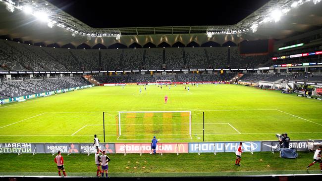 An empty Bankwest Stadium during the match between Sydney FC and the Western Sydney.