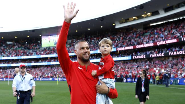 Lance Franklin was farewelled in front of a huge SCG crowd of 41,753 during Sydney’s round 24 loss to Melbourne, with Swans boss Tom Harley hoping similar numbers turn out for the 2024 season opener between the two sides. Picture: Phil Hillyard