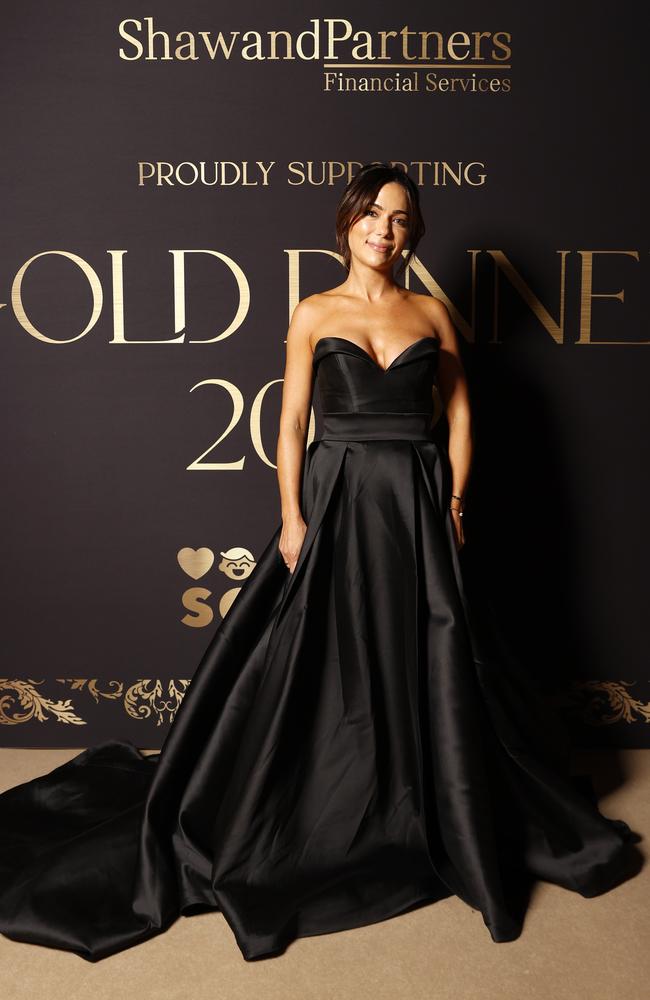 Meanwhile, Kristin Fisher stepped out in a long black strapless ballgown. Picture: Jonathan Ng