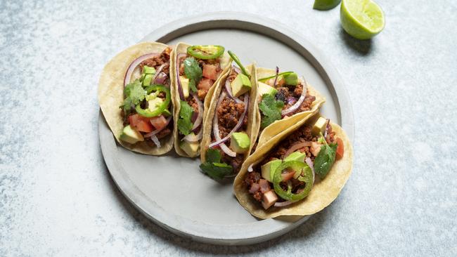 Laboratory-made meat used in lamb tacos from Melbourne-based cultured meat producer Magic Valley. Picture: Magic Valley