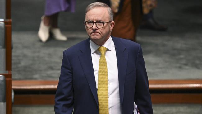 Anthony Albanese in question time on Wednesday. Picture: NCA NewsWire / Martin Ollman