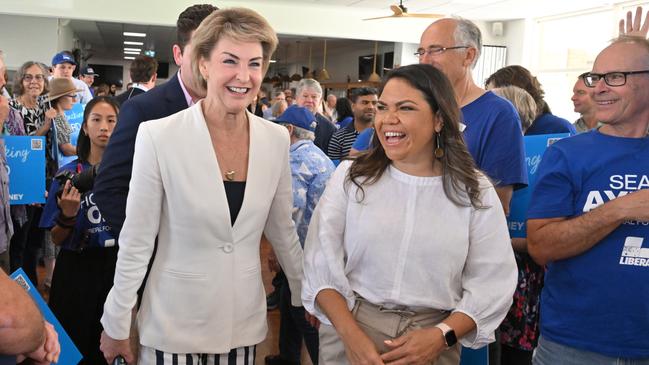 Liberal conservative frontbenchers Michaelia Cash and Jacinta Nampijinpa Price. Picture: AAP