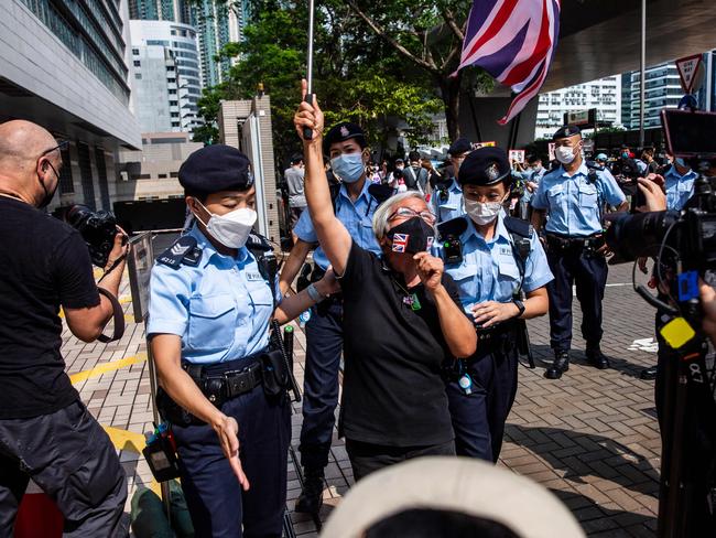 Pro-democracy activists in Hong Kong. Picture: AFP.