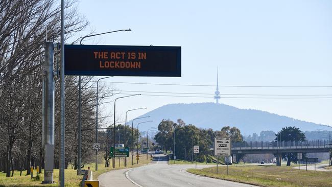 Lockdown restrictions continue in Canberra after a snap lockdown was declared across the ACT last week. Picture: Getty Images