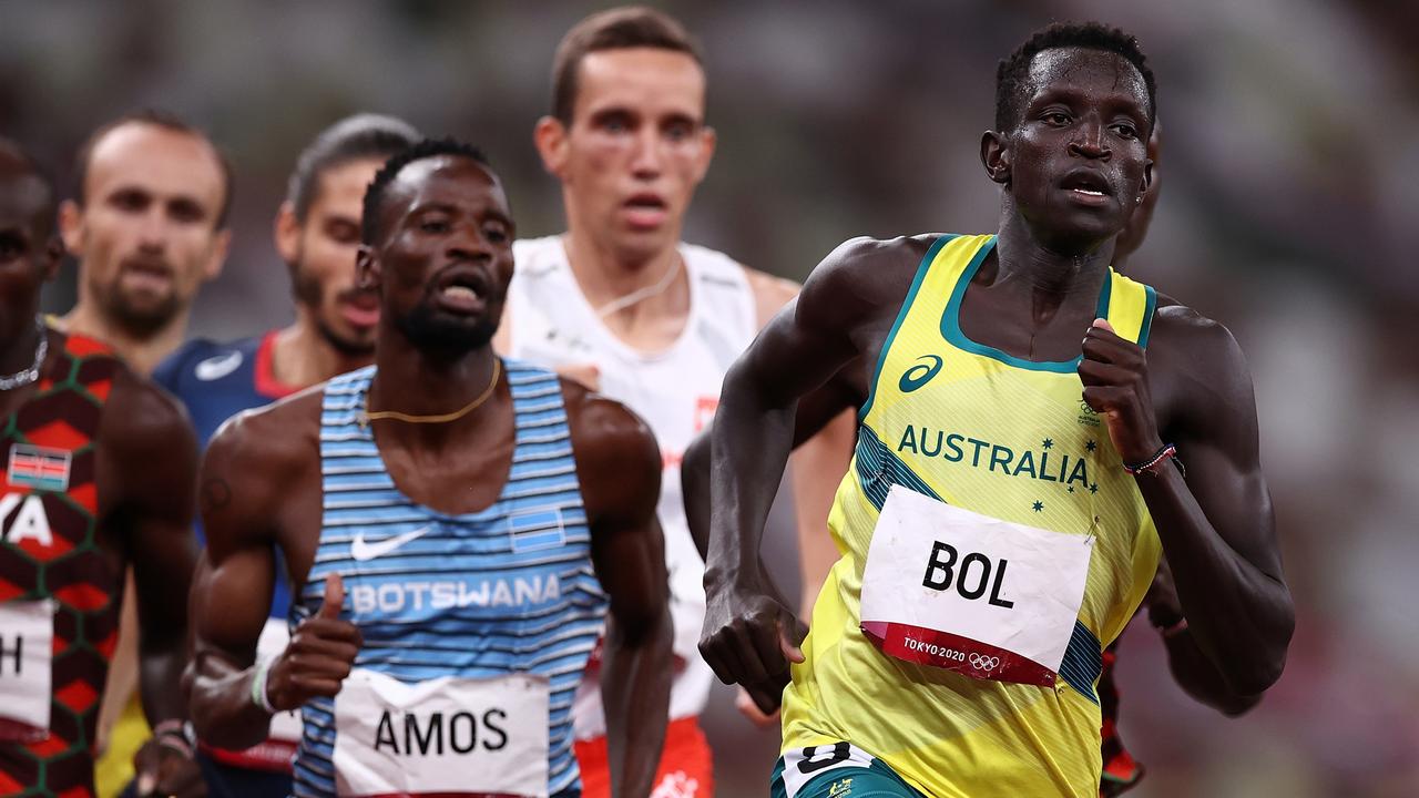 A proud moment for Australia. Peter Bol competing in the Men's 800m Final in Tokyo. Picture: Ryan Pierse/Getty Images.