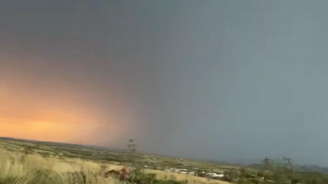 An unexpected freak storm swept through the Pilbara town of Marble Bar, destroying several houses and damaging structures. Picture: Marble Bar Community Resource Centre.