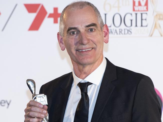 SYDNEY, AUSTRALIA - NewsWirePhotos -Sunday, 18 August 2024:LOGIE AWARDSRob Sitch poses for a photograph after winning Best Lead Actor in a Comedy at the 64th Television Week Logie Awards presentation ceremony at The Star in Sydney.Picture:NewsWire/ Monique Harmer