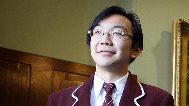 Murder suspect Wei Li (Daniel Li) pictured with fellow Year 11 international students at Prince Alfred College 21 Oct 2011. (...