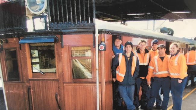 Former railway worker Jerome Pirozzi (pictured second from left during his apprentice years), says he can recall three distinct incidents where he may have been exposed to asbestos.