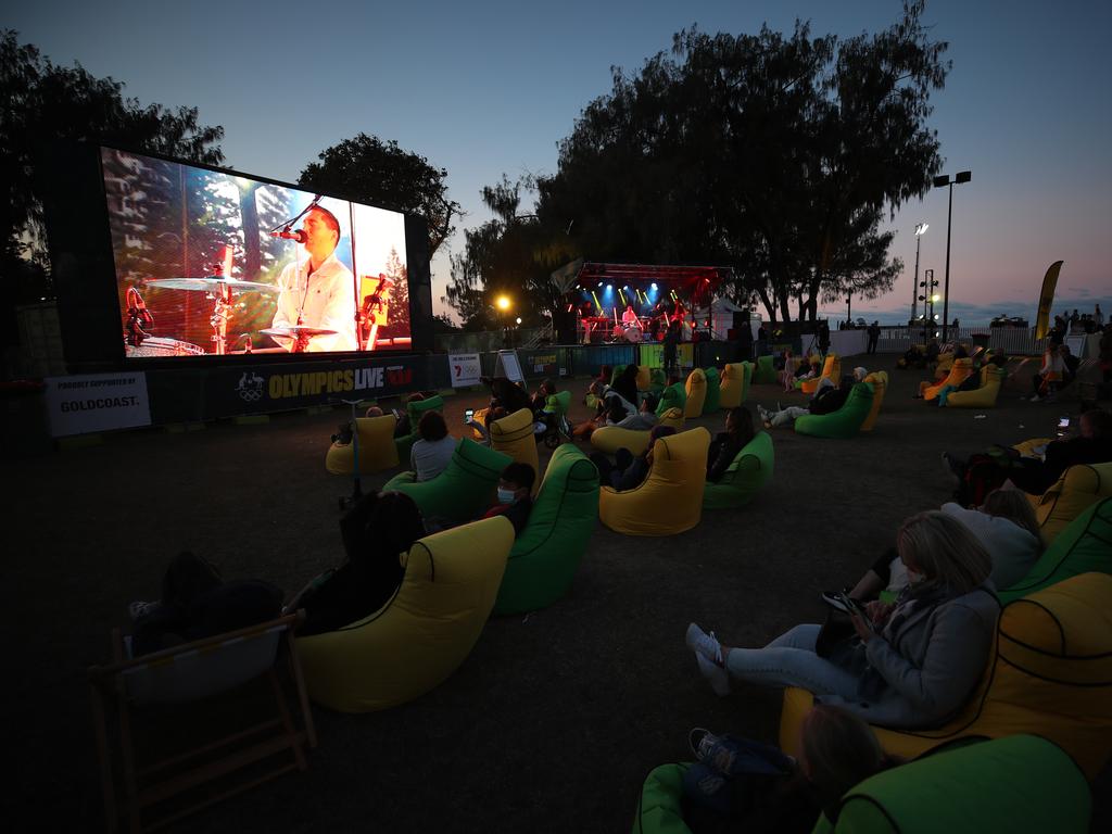 Crowds watch the entertainment before the announcement. Picture: Glenn Hampson