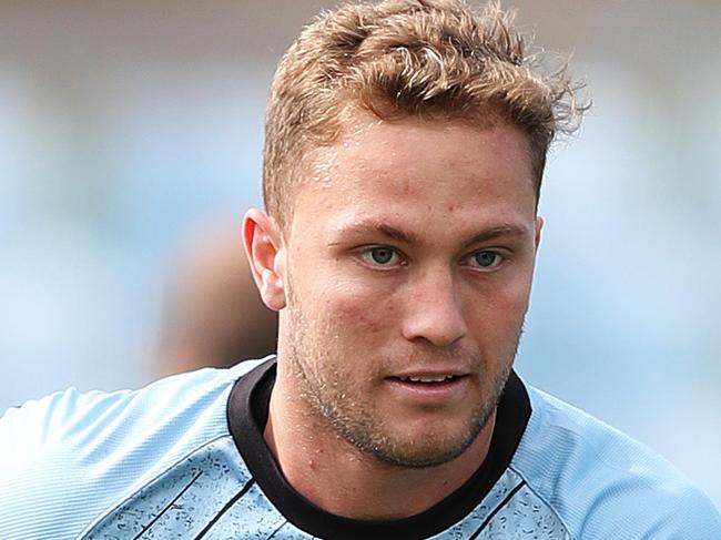 Cronulla's Matt Moylan during a Cronulla Sharks training session at Southern Cross Group Stadium, Cronulla ahead of their first finals game against the Roosters. Picture: Brett Costello