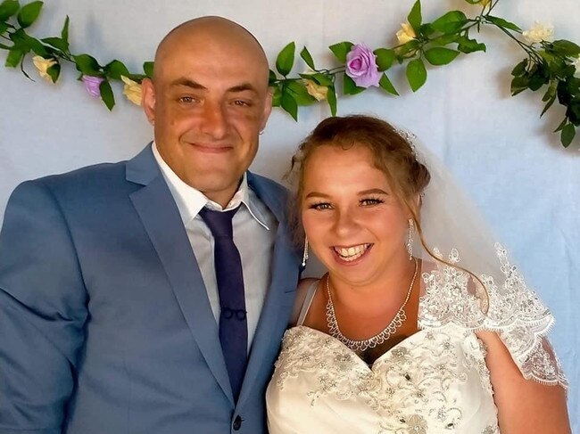 Roland and Kylie Griffiths on their wedding day in December 2021Picture: Supplied