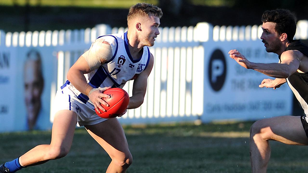 Mt Gravatt player Joel Leahy QAFL game Mt Gravatt v Morningside. Saturday June 19, 2021. Picture, John Gass