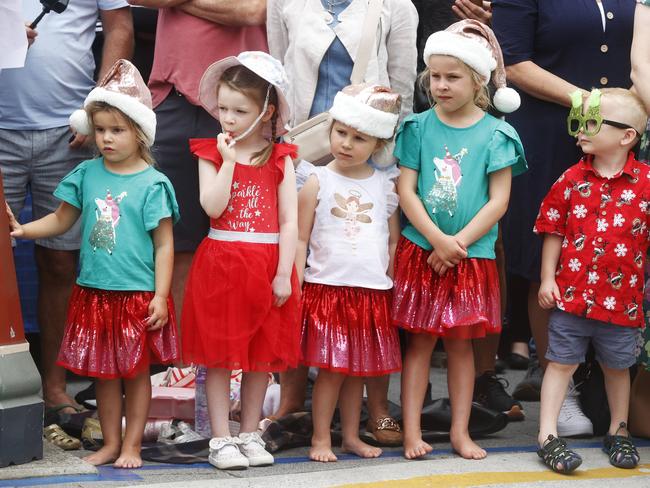 Children watching the pageant. Hobart Christmas Pageant 2024. Picture: Nikki Davis-Jones