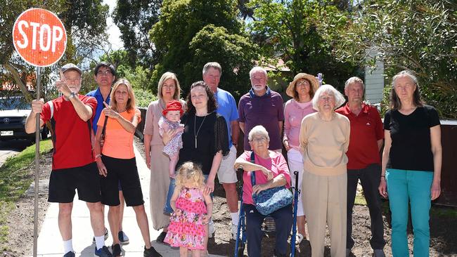 Neighbours protesting last year against the proposed childcare centre on the corner of Dorset Rd and Lindisfarne Ave in Croydon. Picture: Josie Hayden