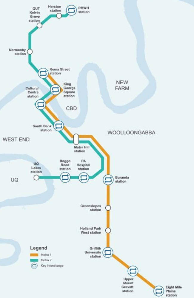 Brisbane Metro route map