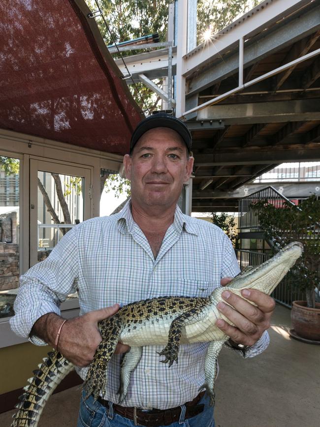 Croc industry heavyweight and publican Mick Burns. Picture: Glenn Campbell