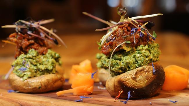 Food at Elixiba, Robina — tea smoked mushrooms. Picture Glenn Hampson