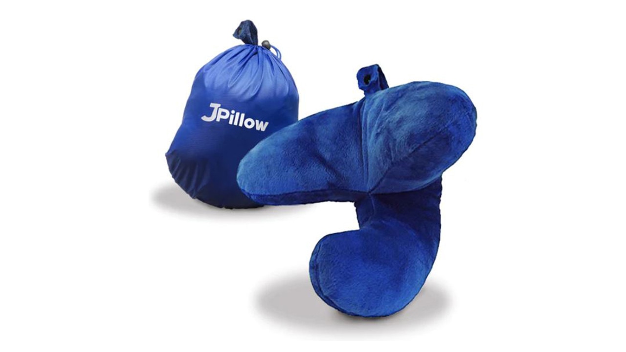 J-Pillow Travel Pillow Head Chin and Neck Support. Picture: Supplied