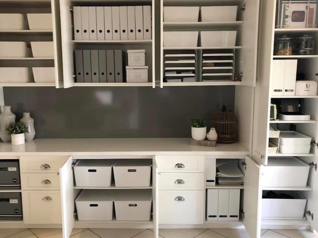 Leanne spent her time in lockdown completely rearranging her home with boxes and dividers so she can easily store items. She said it’s the secret to making her home looking so neat. Picture: Leanne Marie