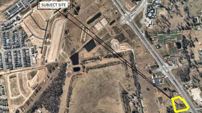 Aerial map view of a proposed childcare centre for Richmond Rd and Grange Ave, Marsden Park. Picture: Supplied