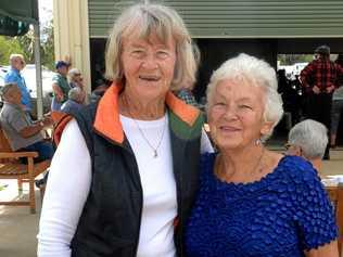 BUSH BUDDIES: Marilyn Luscombe and Patty Vogler enjoying the Bouldy Bash. Picture: Jann Houley