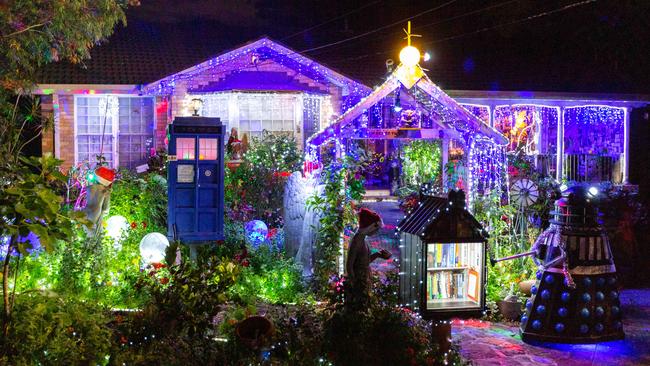 The Whovian garden in the front of 2 Meadow Cl. Picture: AAP IMAGE/Jordan Shields