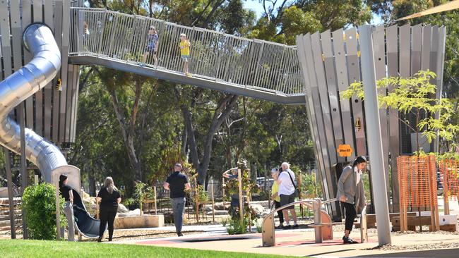 Kids and adults enjoy the new $4.6m upgrade to Mofflin Park at Elizabeth Vale. Picture: Supplied