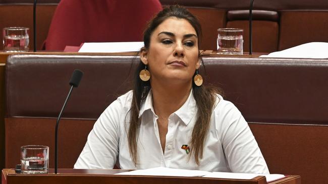 Senator Lidia Thorpe in the Senate at Parliament House. Picture: Martin Ollman.