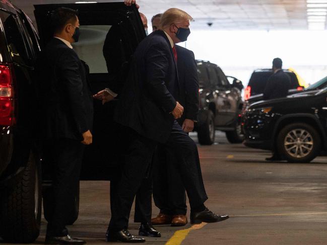 US President Donald Trump arrives at New York Presbyterian Weill Cornell Medical Center in New York. Picture: AFP