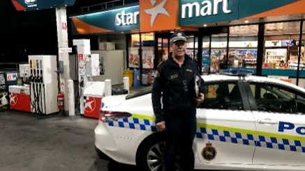 Inspector Dave Wiss on the scene of an incident at a Caltex Servo in the Eastern Shore from October, 2020. Picture: Supplied.