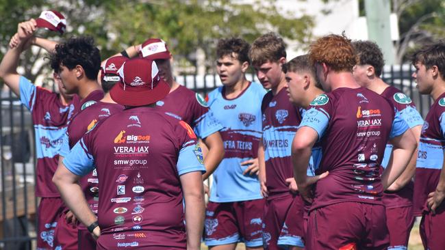 CQ Capras under-17 boys squad at a pre-season training session at The Cathedral College, Rockhampton, on December 7, 2024.