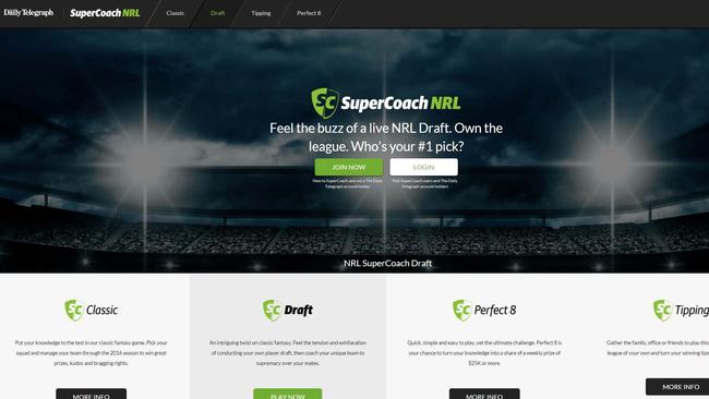 Once you are signed up to SuperCoach hit the draft tab on the toolbar at the top of the page.