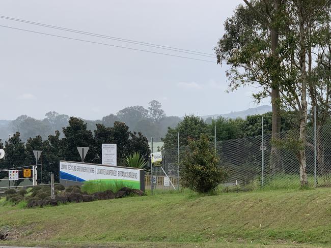 Haze in the air following the fire at the East Lismore waste facility. Picture: Cath Plitz