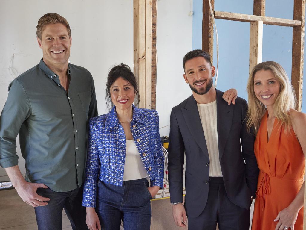 Dream Home host Chris Brown with judges Lana Taylor of Three Birds Renovations, interior designer Rosie Morley, and buyer’s agent Simon Cohen.