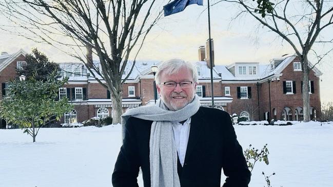 Kevin Rudd, at his residence in Washington DC. Source – Twitter