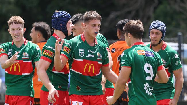 The Wynnum-Manly Seagulls Meninga Cup team had plenty of pace this year with Saxon Innes (left), Jett Bryce (centre) and Jaycob Kingston-Francis (right).