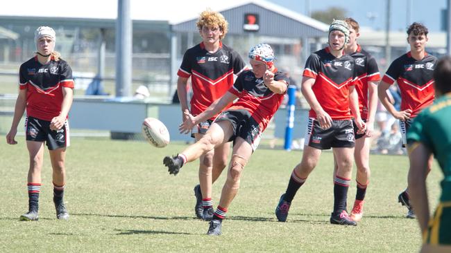 Ignatius Park College and Kirwan State High School teams take on St Brendanâ€™s College Yeppoon teams in Queensland state rugby league semi finals at Mackay on Wednesday, August 24, 2022.