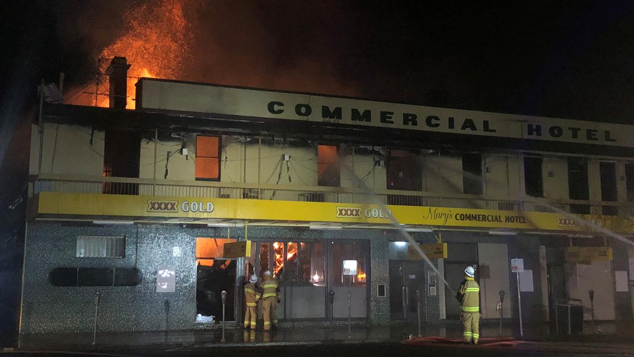 Mary's Commercial Hotel on the morning it burnt down on August 22, 2018.