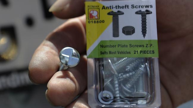 One way screws help prevent thieves from making off with number plates from parked cars.