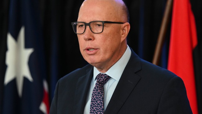 Opposition Leader Peter Dutton confirmed he received a third allegation against Senator Van on Friday morning. Picture: NCA NewsWire / Martin Ollman