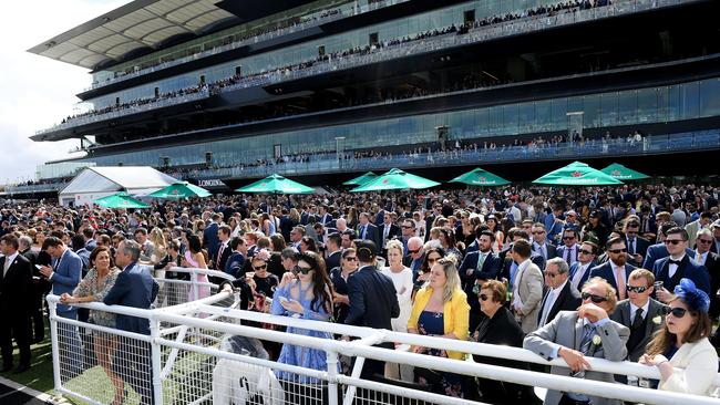 The crowd at TAB Everest race day at Royal Randwick Racecourse in 2018. Picture: AAP