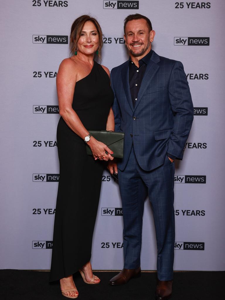 Trish and Matty Johns, at the Sky News 25th Anniversary celebration, at Bennelong Restaurant. Picture: Justin Lloyd.