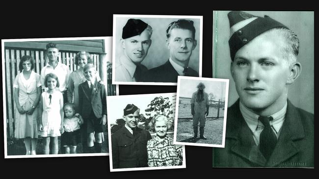 John Tree pictured with his family, separately with his father and mother, and in uniform.