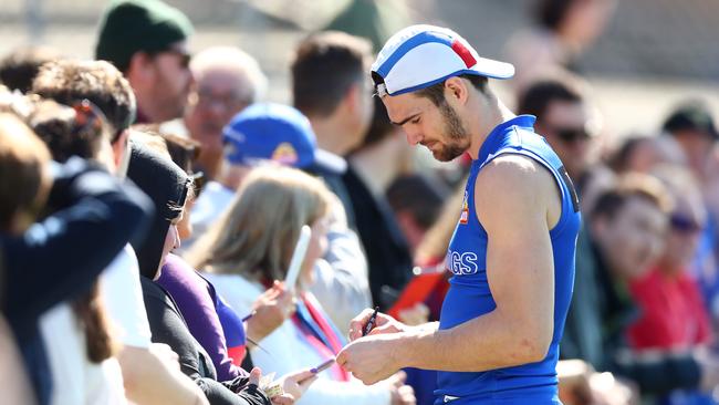 Easton Wood and his Bulldogs are the hottest team in the AFL at the moment. Picture: Kelly Defina/Getty Images